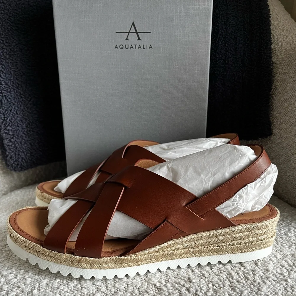 NWT Aquatalia Leather Amaya espadrille sandals~ size 10M